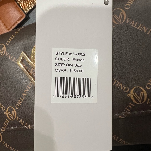 Valentino Brown and Gold Logo Crossbody Bag with turn lock closure - Picture 9 of 10